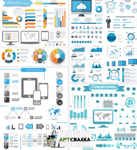 Графики и диаграммы в векторе | Graphs and charts in vector